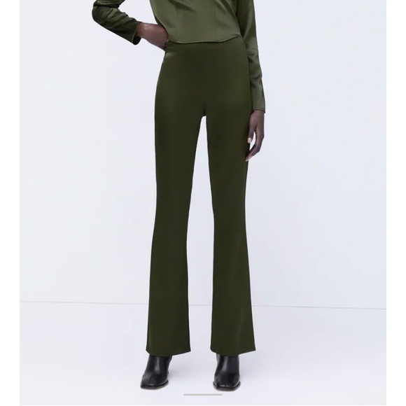 NWT Zara Satin Effect Pants - Green - Size Small - Picture 1 of 4